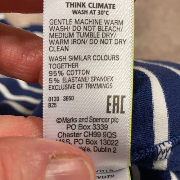 M&S mark and spencer navy striped one pc summer romper Uk size 2/3 - Picture 8 of 8